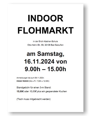 Indoor Flohmarkt Erich K&auml;stner-Schule Bad Salzuflen