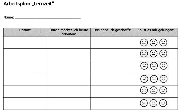 Konzept Lernzeit - Arbeitsplan -  Erich Kästner-Schule Bad Salzuflen
